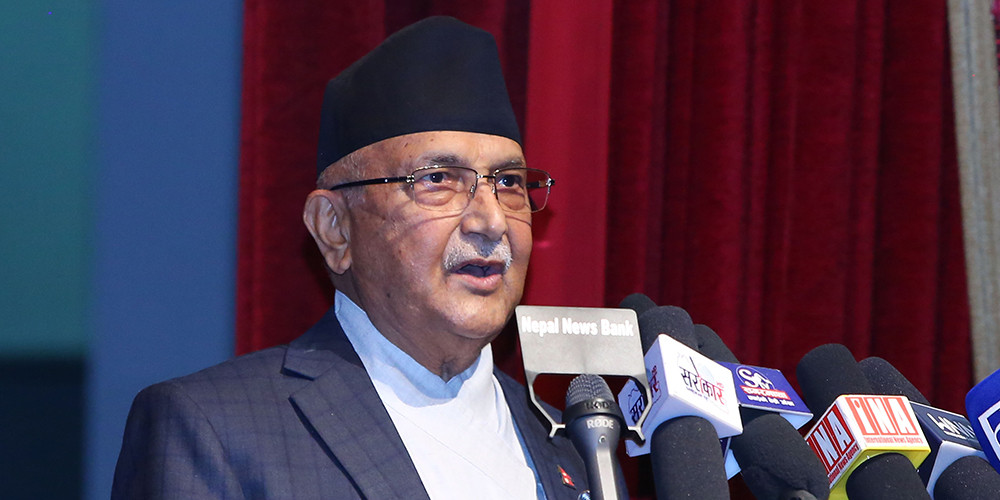 लुटेरा तरिकाले सरकारमा पुग्न रोकिएपछि प्रतिगमन भयो भनेर हल्ला चलाइरहेका छन् : प्रधानमन्त्री ओली